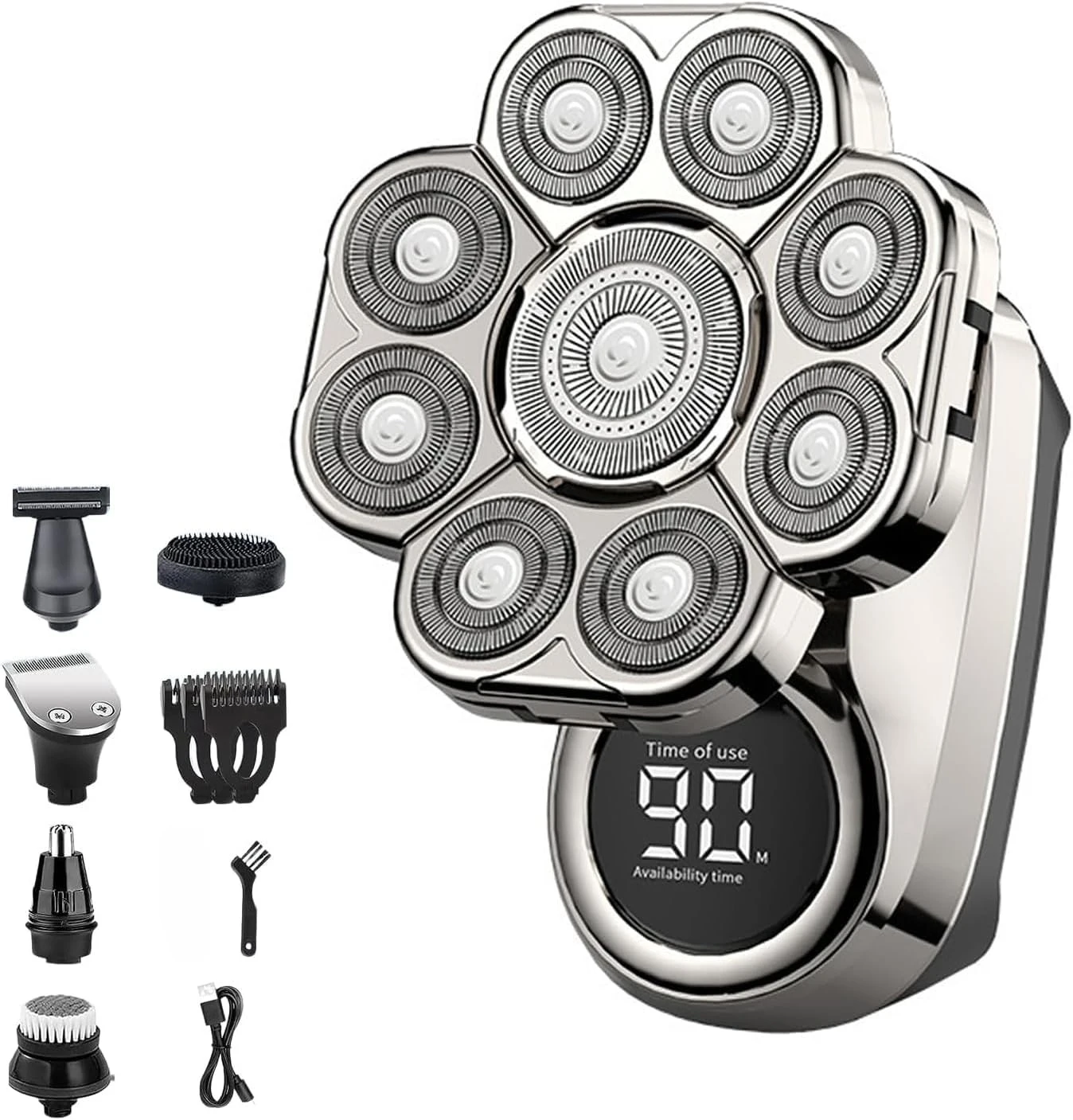 

9D Floating Electric Shavers for Men Bald Head Multi Waterproof Electric Razor Wet Dry Shaving with Grooming Kit Digital Display