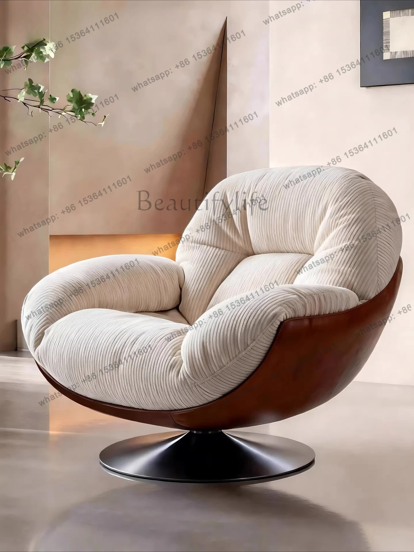 XX Medieval Sofa Chair Living Room Balcony Household Light Luxury High-end Nest Chair Fabric Single Rotation