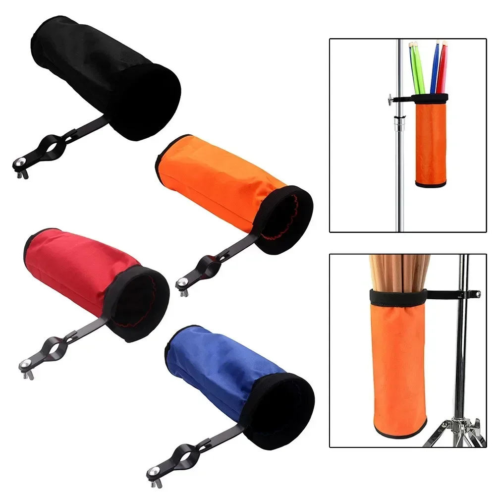 Drumstick Bag Waterproof Adjustable Drum Stick Holder With Clamp For Drumsticks Stands Cylindrical Pouch Musical Instrument Part