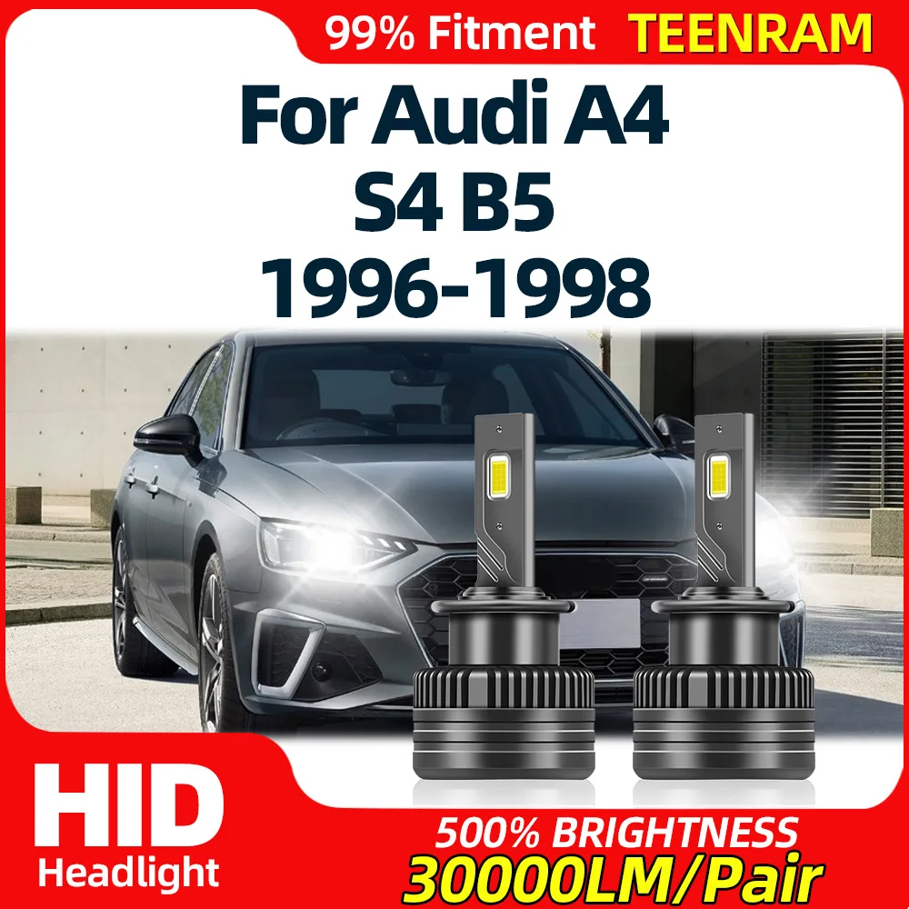 

LED Headlights HID Bulbs 30000LM CSP Chips Auto Lamps 6000K Plug and Play Xenon Lights For Audi A4 S4 B5 1996 1997 1998