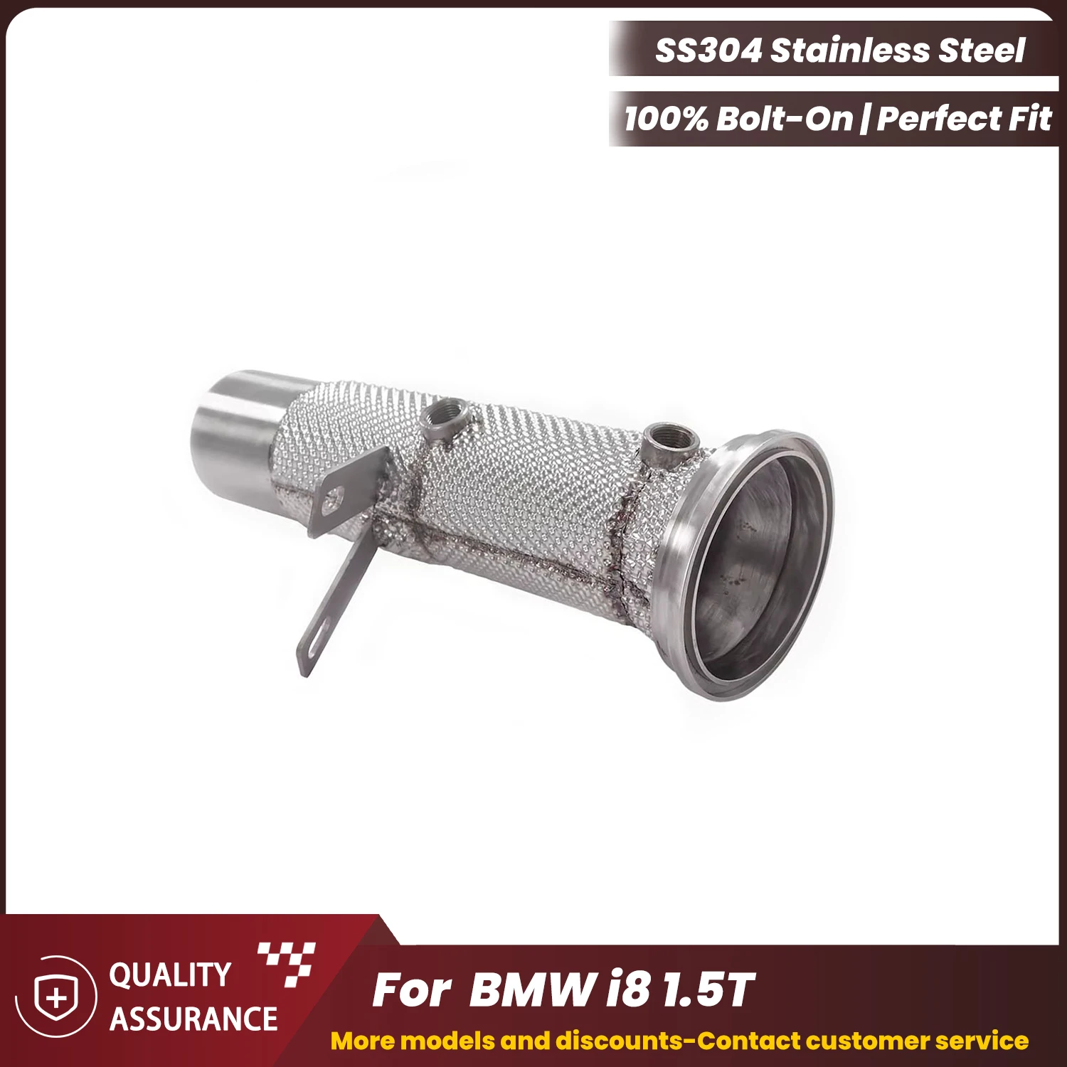 

High Quality High Flow Downpipe with Heat Shield ECCF Stainless Steel for BMW i8 1.5T