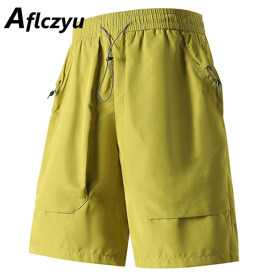 

Summer Cargo Shorts Men Elastic Waist Shorts Black Fashion Casual Short Pants Male