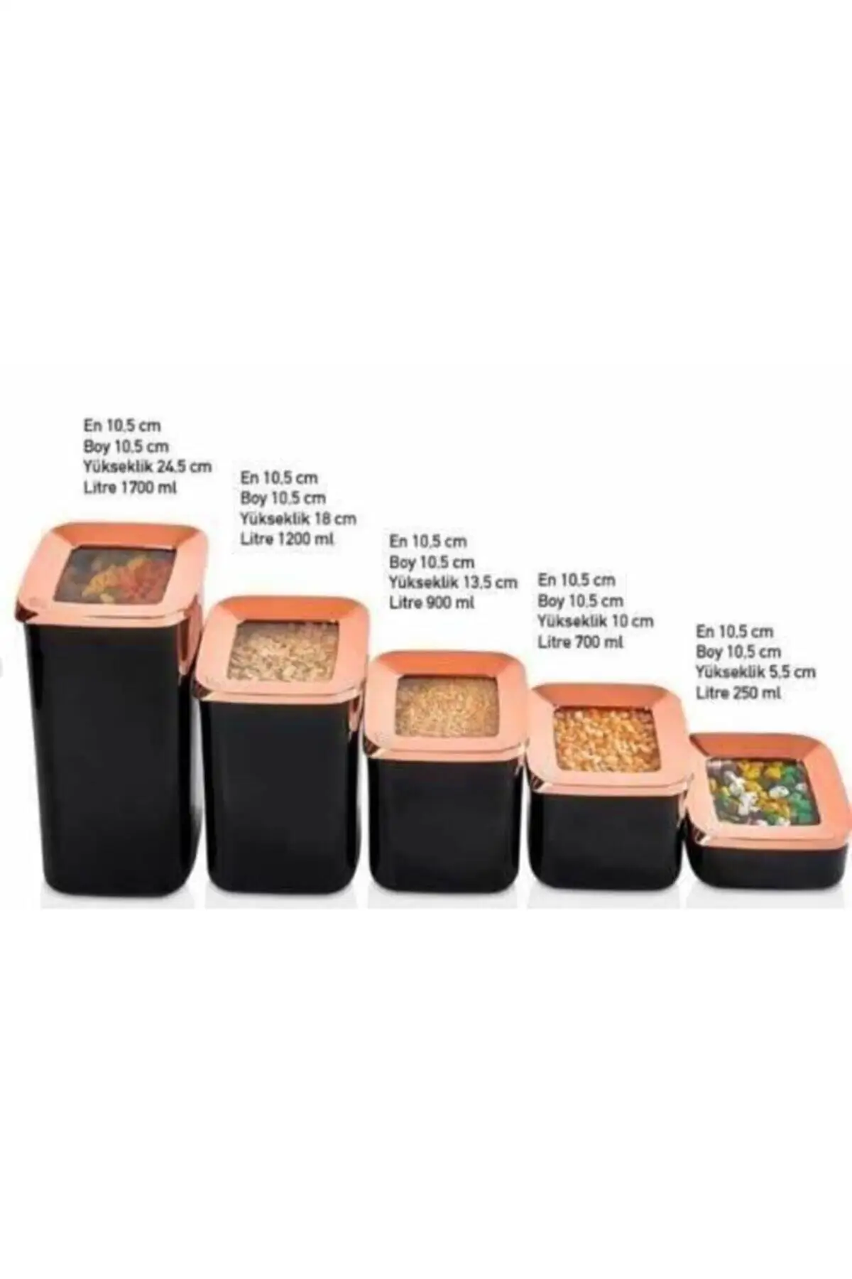 

DOLBOVI square storage container black copper 5li 1700 ml ml + ml