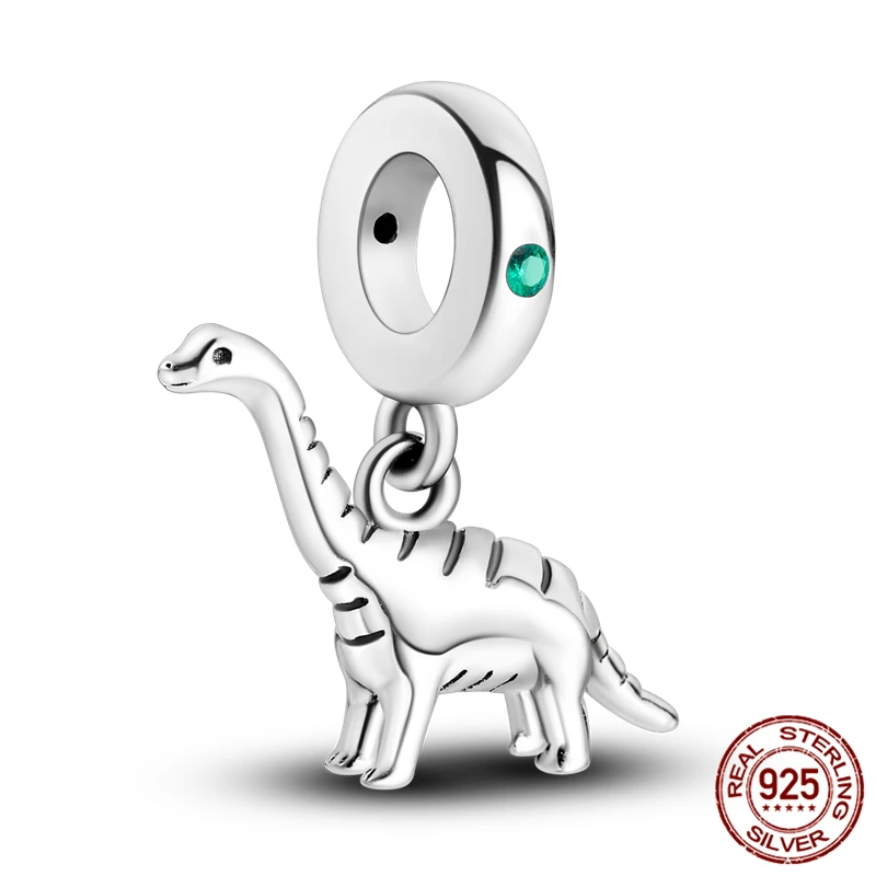 

925 Sterling Silver Dinosaur Pendant Beads with Original Bracelet - DIY Women's Jewelry Gift
