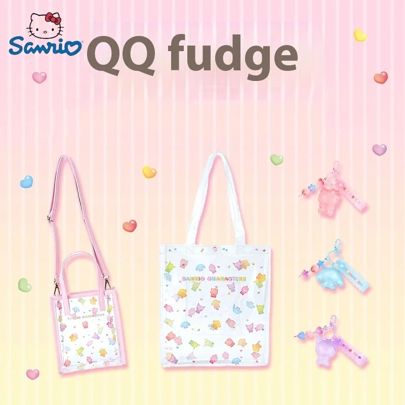 

Sanrio Anime Hello Kitty My Melody Jelly Fudge Storage Bag Shoulder Bag Doll Pendant Cute Key Chain Girl Student Birthday Gifts