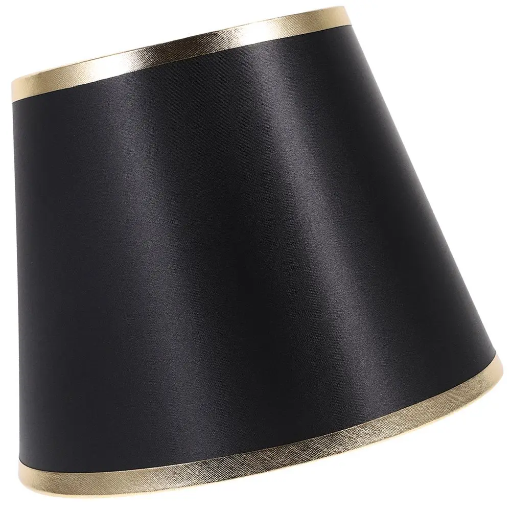 E27 Round Fabric Lampshade Black Gold 19CM Table Lamp Cover Replacement Shades for Bedroom Living Room Decor