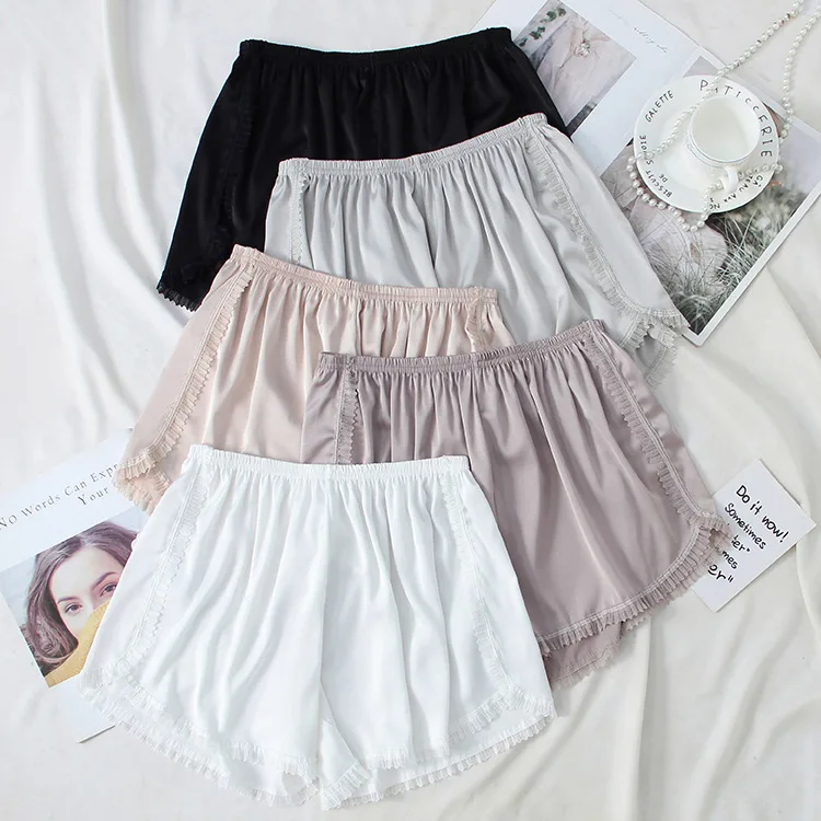 Women's Thin Anti-glow Safety Pants Summer Wearable Lace Jk Bottom Pants Japanese Style Stretch Home Shorts