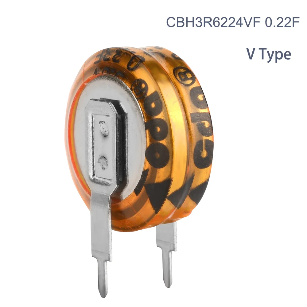 CBH Super Capacitors Ultra Capacitor CDA 3.6V 0.22F CBH3R6224VF V-Type Button Type Farrah SuperCapacitors