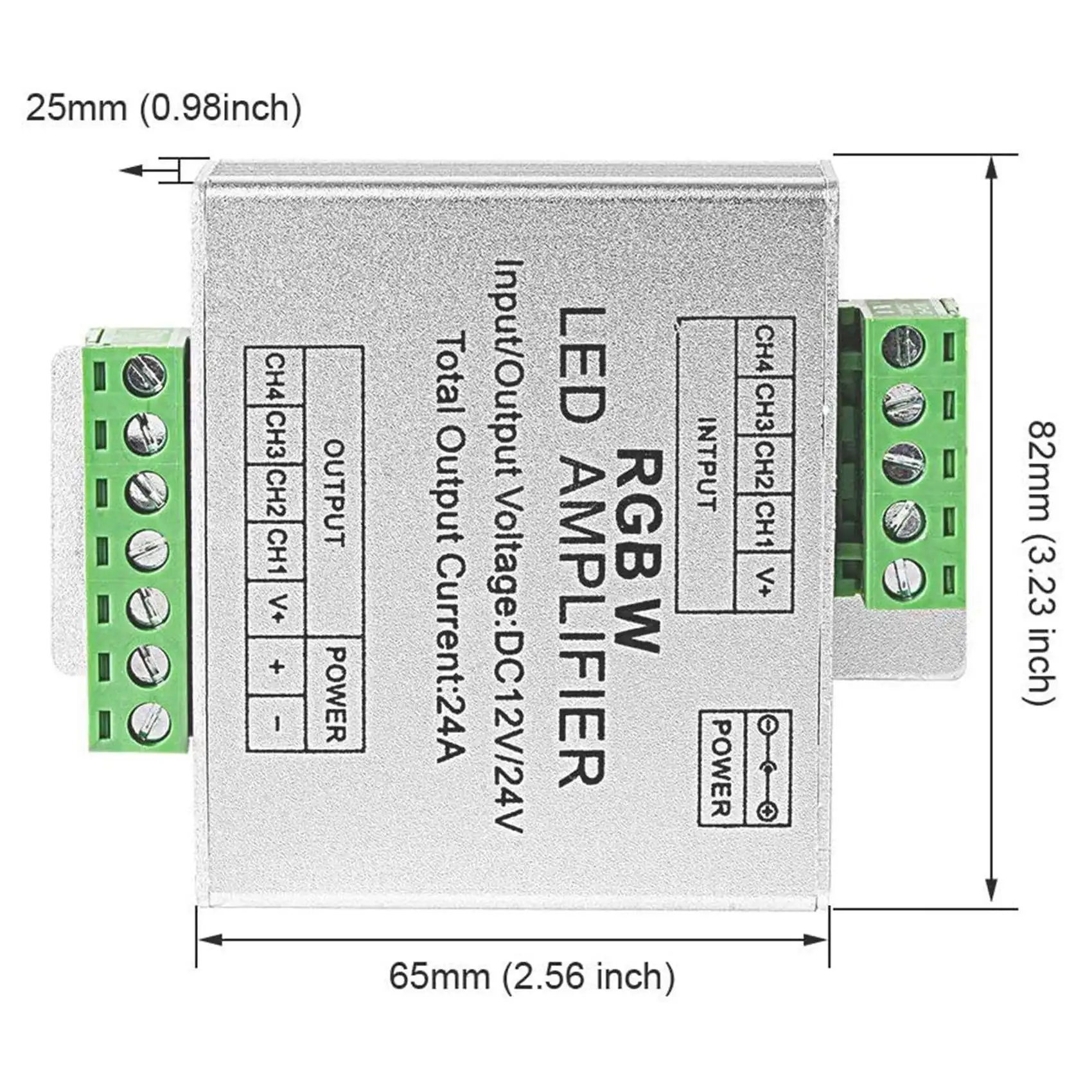 

【Hot Cake】2 Pcs RGB/RGBW 5050 LED Strip Amplifier Controller Work With 4Pin/5Pin DC12V/DC24V 5050SMD LED Strip