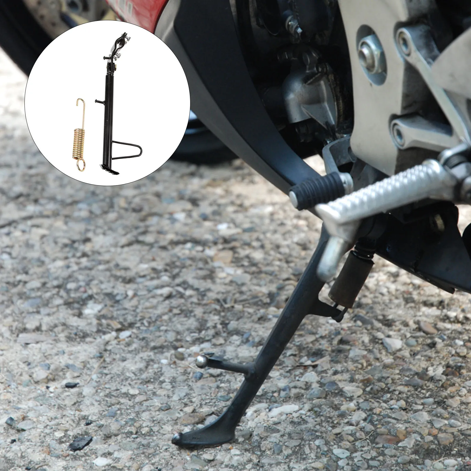 

Universal Motorcycle Kickstand Side Stand Assist Replacement Electric Scooter Foot Stand Durable Metal Parking Support Strong