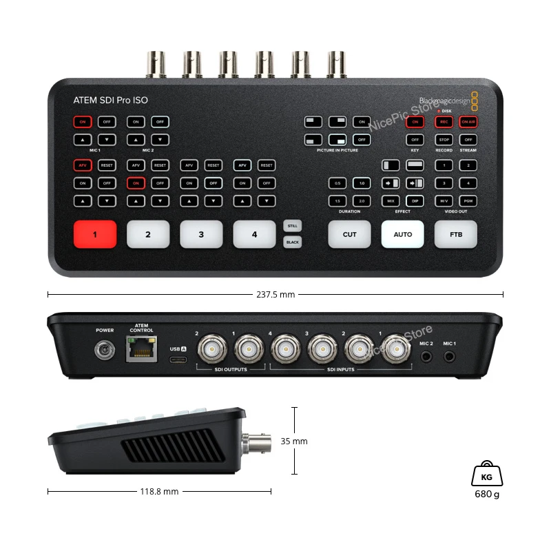 تصميم Blackmagic جديد ATEM SDI Series Switchers Professional 3G-SDI Interface Live Video Switcher ATEM SDI Extreme ISO
