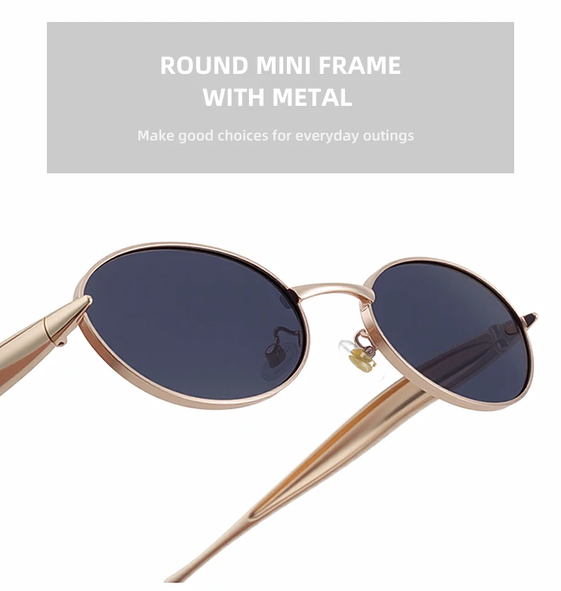Ovale Punk-Sonnenbrille mit kleinem Rahmen für Damen, 2025, Luxusmarke, Vintage-Stil, Metall, Fahren, Sonnenbrille für Damen, Mode, Retro-Farbtöne, UV400 – Detail 8