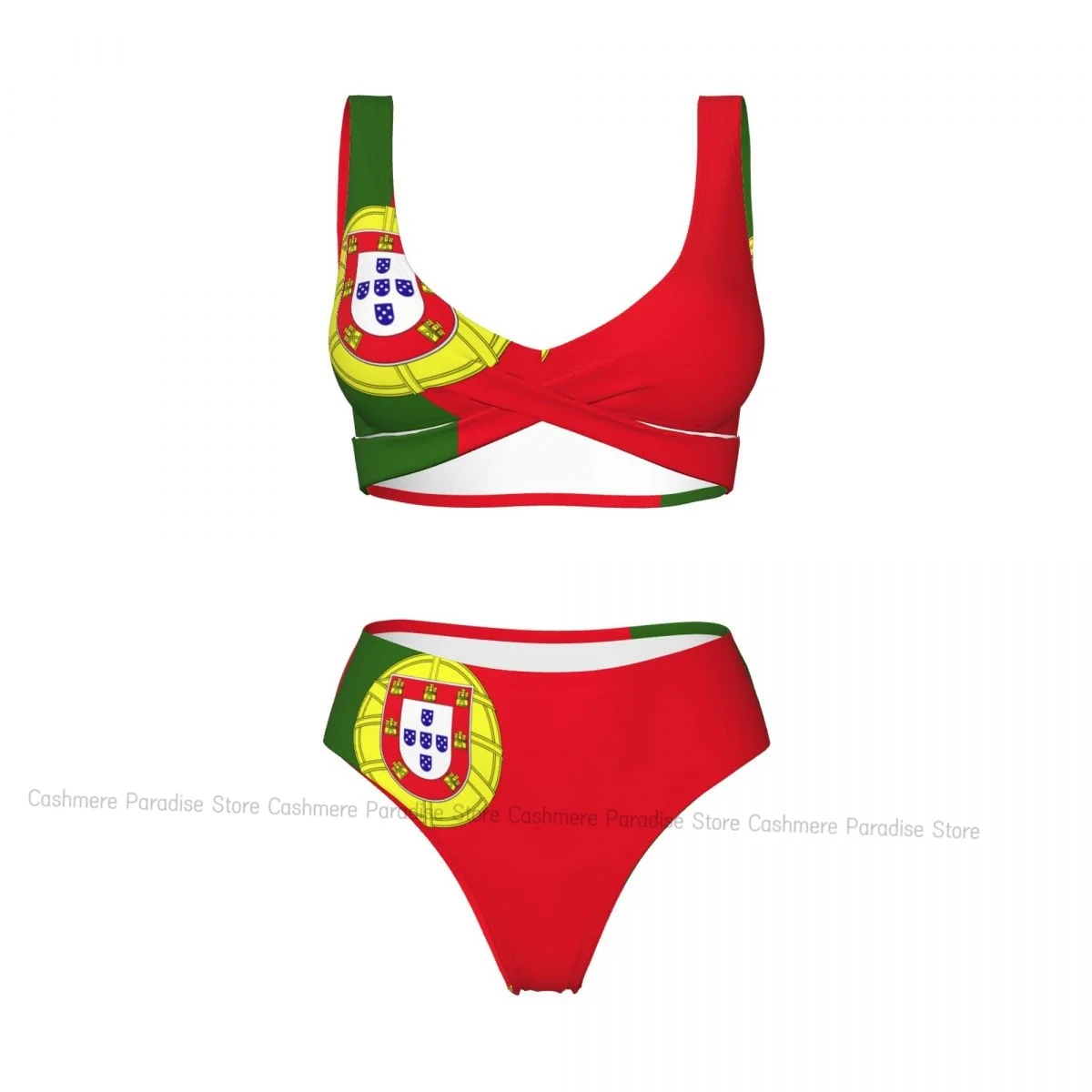 

Женский сексуальный отдельный купальник с эффектом пуш-ап, пляжная одежда из двух частей с флагом Португалии