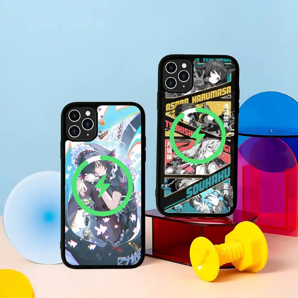 

Popular Game Zenless Zone Zero ZZZ Black Magsafe Magnetic Phone Case For iPhone 13 14 15 11 12 16 17 Pro Max Plus Magsafe Magnet