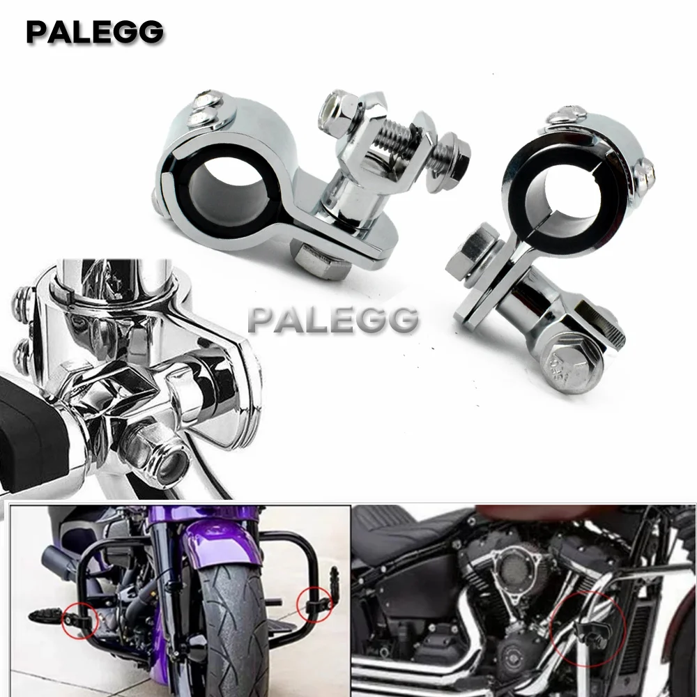 

Крепления для мотоциклетных подножек (хром, 1 1/4 дюйма) для Harley Softail Cafe Racer, крепление на защиту двигателя