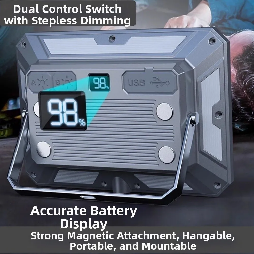 

Светодиодный светильник высокой мощности для кемпинга IP44, водонепроницаемый, с длительным сроком службы батареи, перезаряжаемый прожектор, 50 Вт, тип C, быстрая зарядка