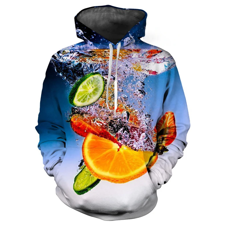 

Colorful Fruit Graphic Long-sleeved Hoodies Sweatshirt 3D Men Hoodies