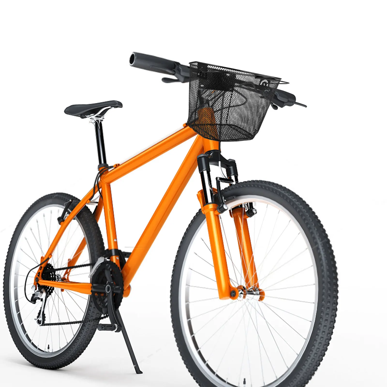 

Quick Release Bike Front Basket Metal Durable Large Capacity Detachable Bike Handlebar Basket for Cycling Storage