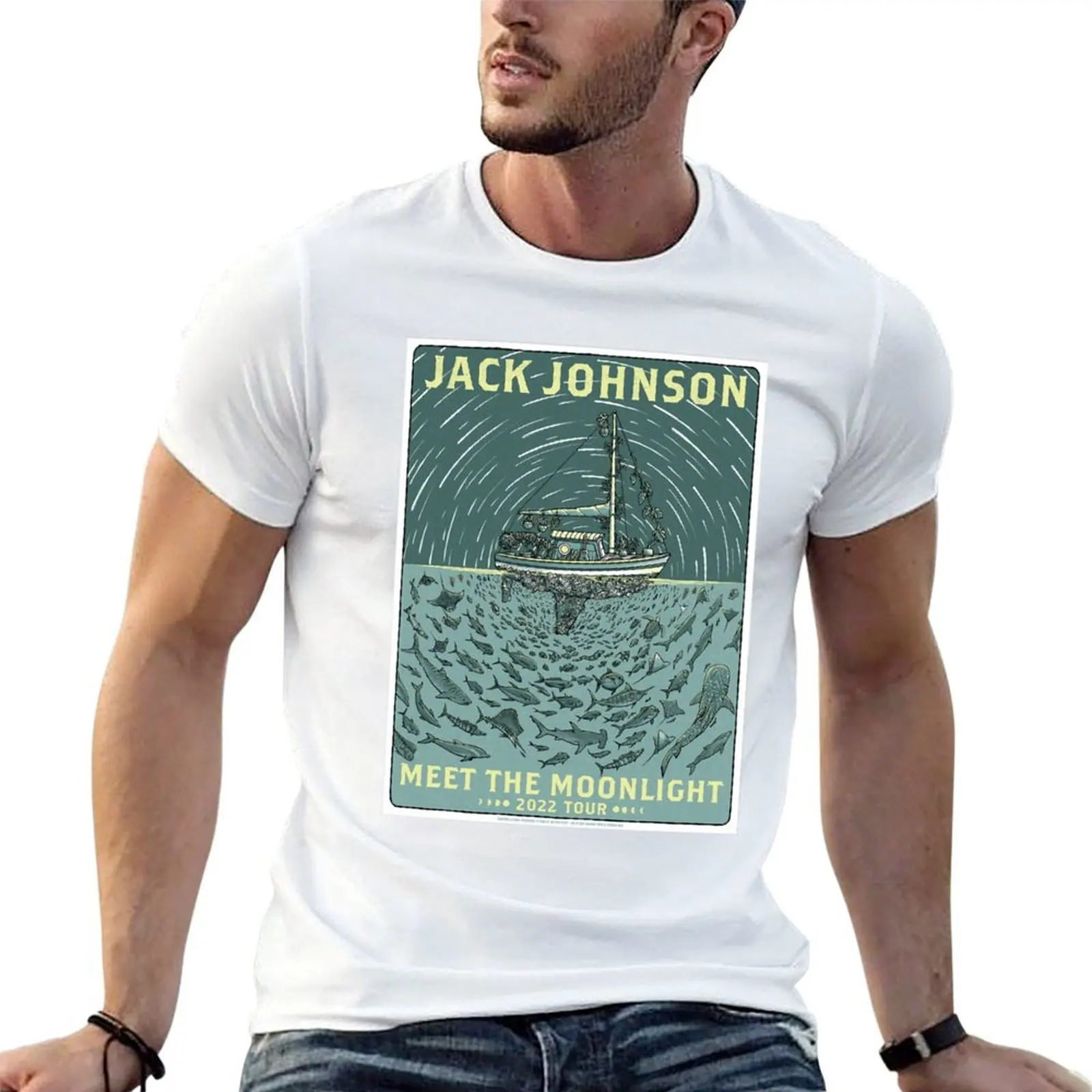 

Jack Johnson Meet the Moonlight Classic T-Shirt man t shirts cotton t shirts for man graphic vintage T-Shirt