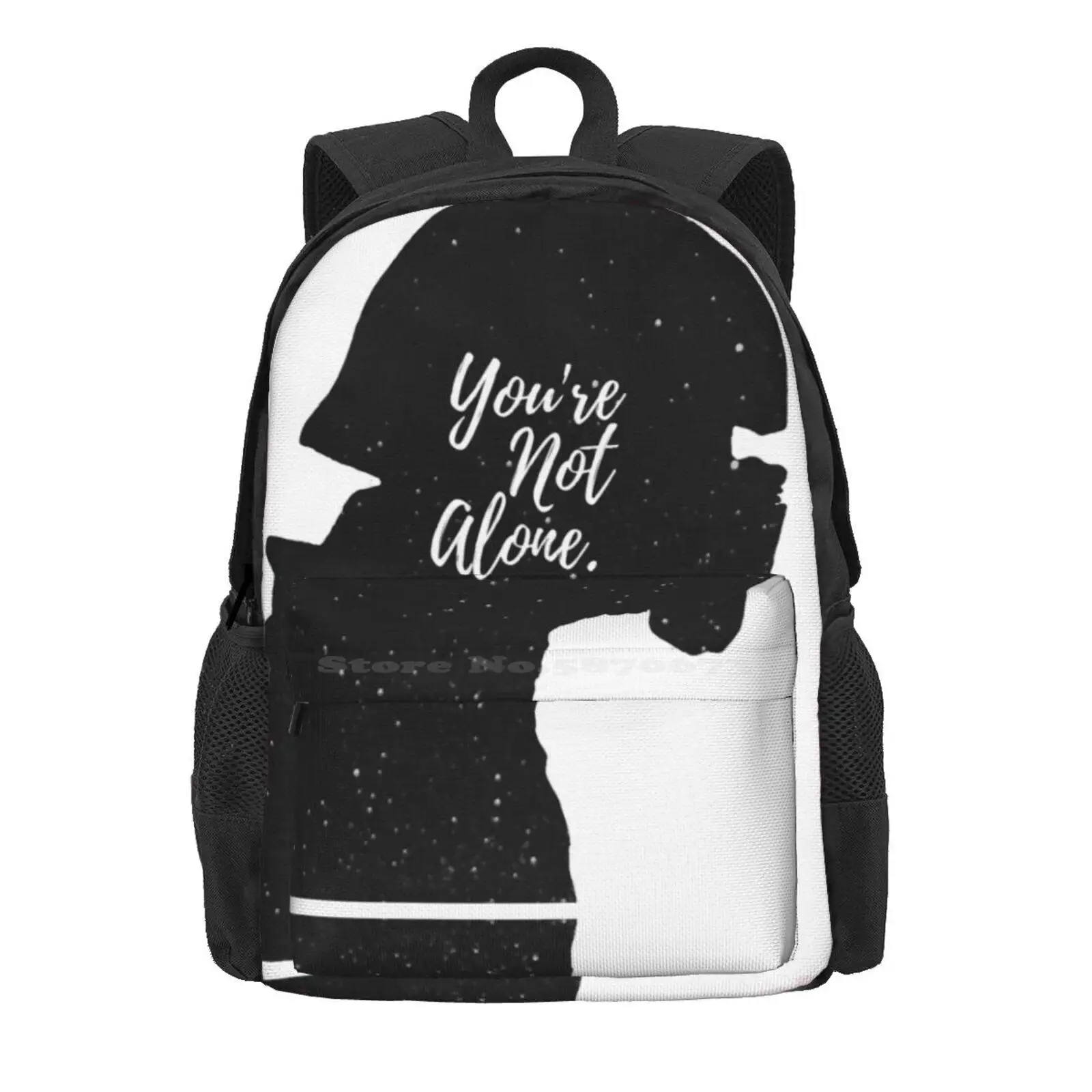 You'Re Not Alone - Kylo (Space) Hot Sale Schoolbag Backpack Fashion Bags Reylo Kylo Ren Ben Solo Reyben Benrey Last Jedi Force