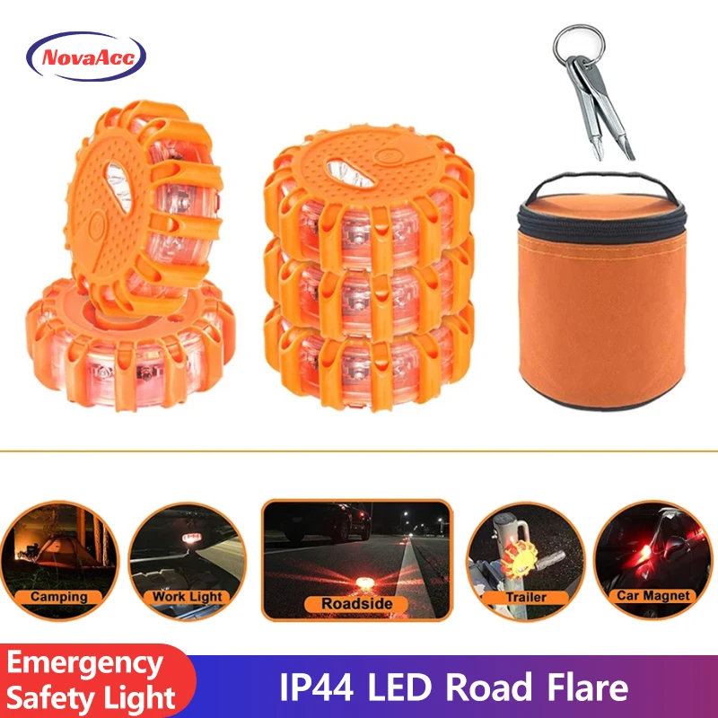 Magnetic Emergency Roadside Safety Light IP44 LED Road Flare LED Safety Flare Flashlight Warning Night Lights Beacon Lamps