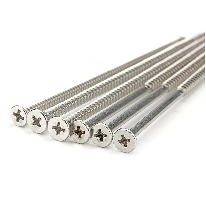 M4 selbstschneidende Flachkopfschraube, 200 mm, 304 Edelstahl, Senkkopfschraube, 180 mm, Holzschraube mit Schaltsteckdose, 160 mm – Detail 5