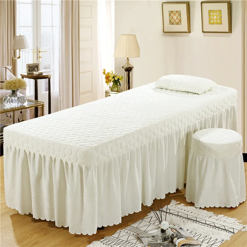 Crystal Velvet Monochromatic Bed Spread for Hairdresser, Soft Beauty Salon, Custom Size # A, 80x190cm, 1Pc