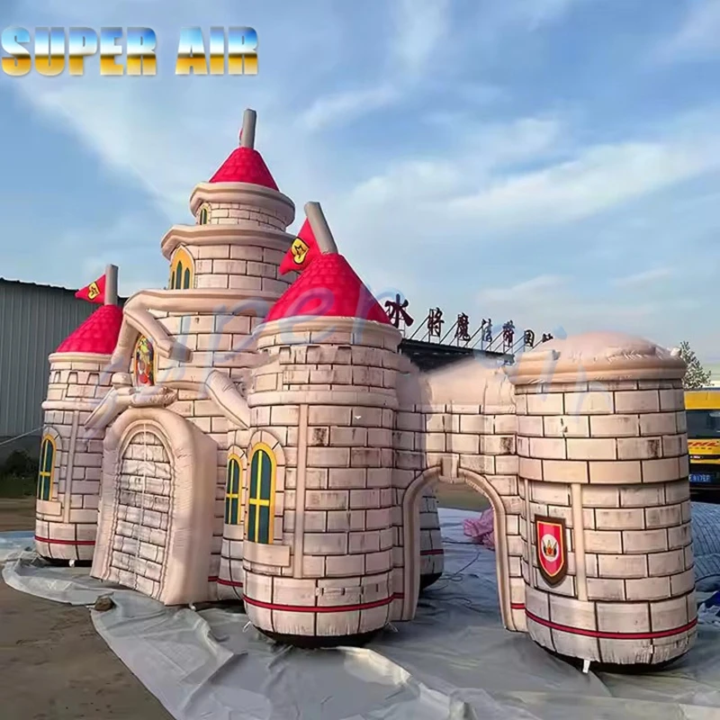 Castillo inflable de tela Oxford de gran oferta para decoración de fondo