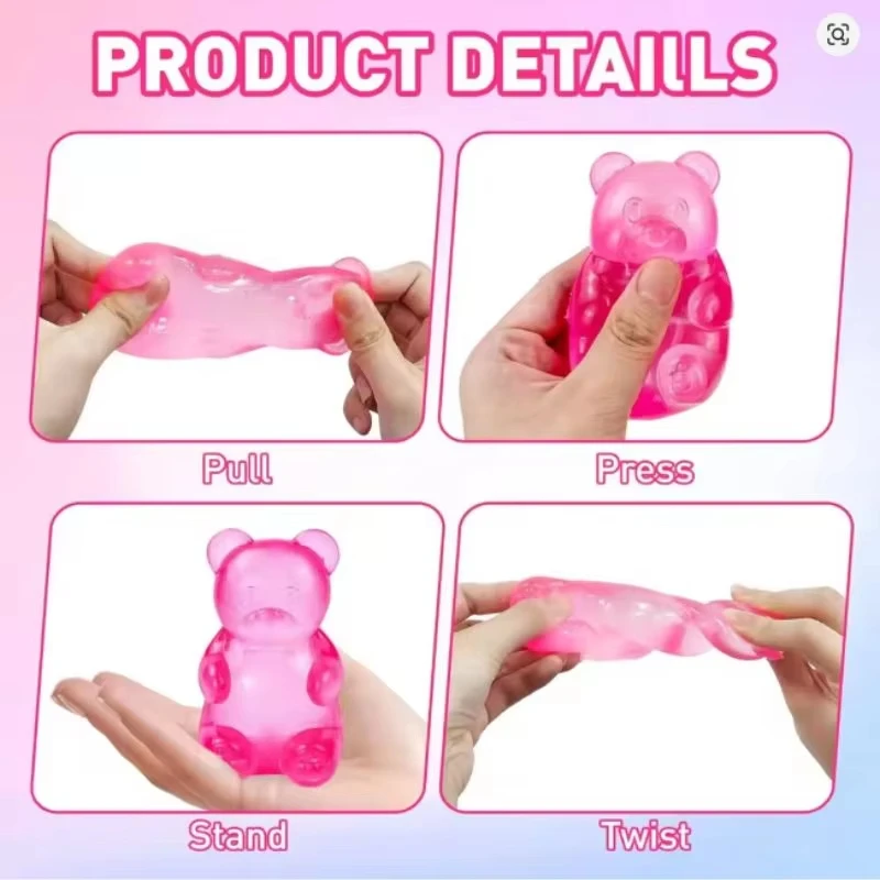 Schylling Nee Doh Maltose Cute Bear Squeeze Toy  Colorful Dough Sensory Stress Relief Desk Decorative Item Creative Maltose Toy - view 6