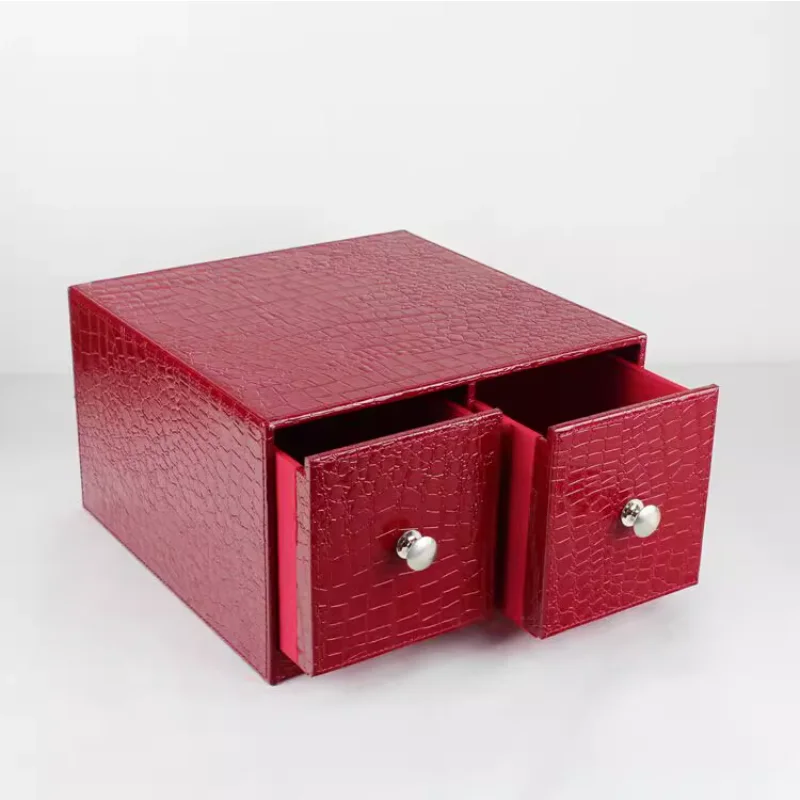 

Creative leather storage box CD box, desktop storage box, sundries sorting, chest of drawers, office