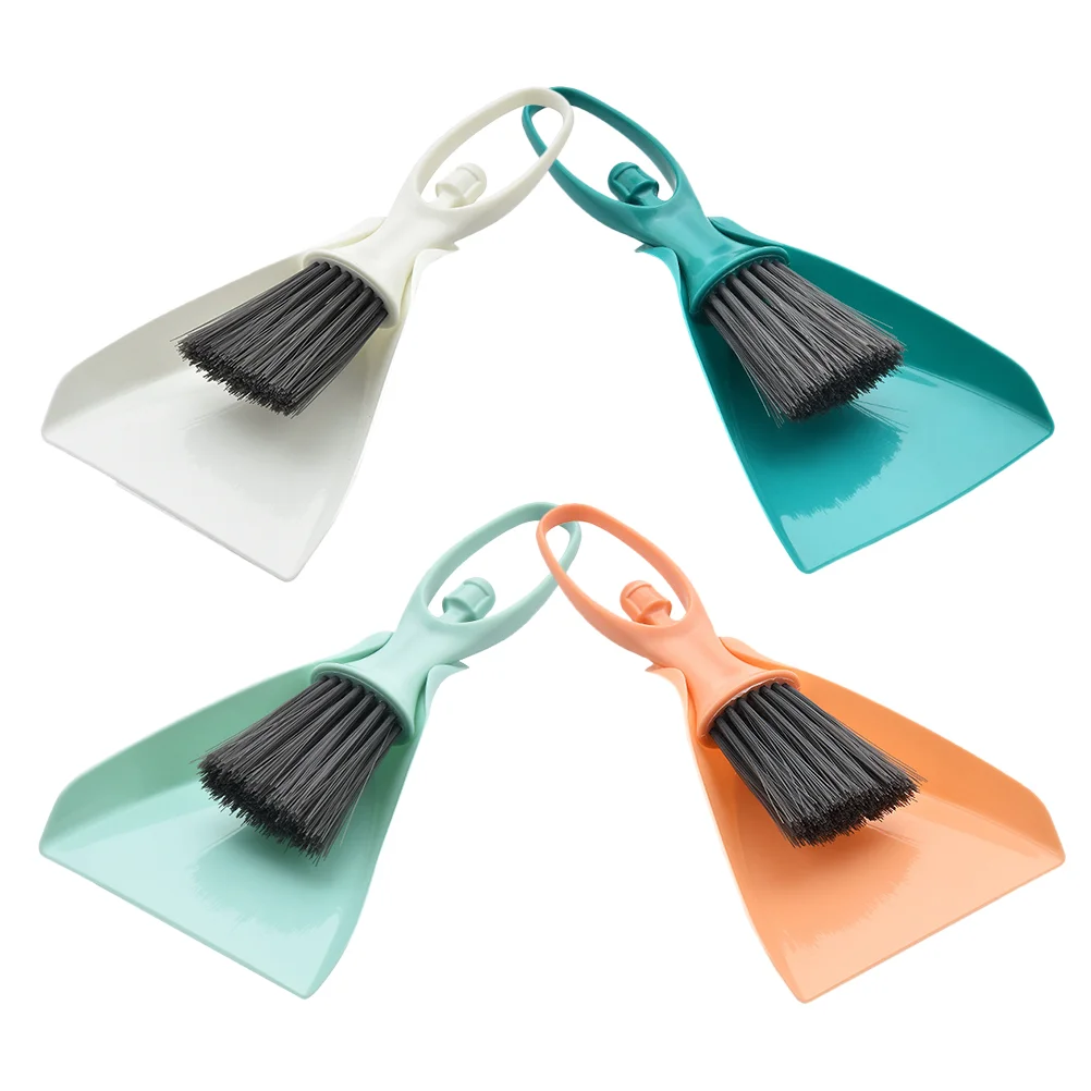 

4 Sets Desktop Cleaning Tools Small Broom And Dustpan Portable Mini Hand Keyboard Car Detailing Brush Cabinet