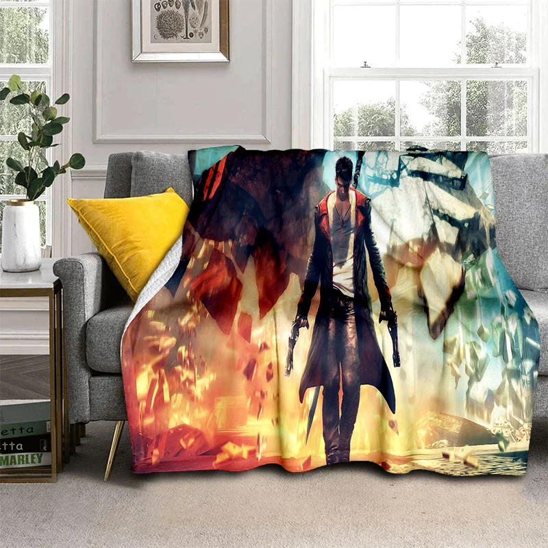 3D DMC Game D-Devil May Cry Gamer Blanket,Soft Throw Blanket for Home Bedroom Bed Sofa Picnic Travel Office Cover Blanket Kids