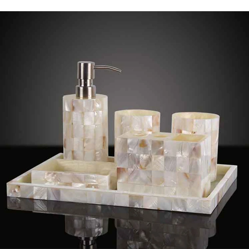 Resin Bathroom Set Lotion Bottle Mouthwash Cup Toothbrush Holder Soap Dishes Home Shampoo Hand Sanitizer Storage