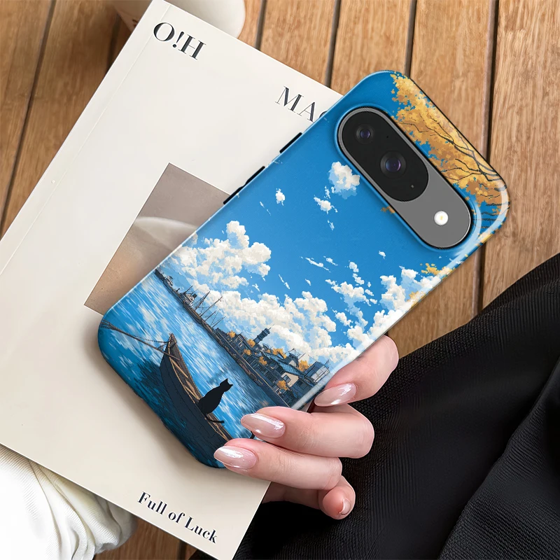 Fcicicase Shockproof Phone Case For Google Pixel 10A 8 9 Pro 7A 8A 10 9 Pro XL Cute Cat Boat Pattern Dual Layer Back Fundas - view 6
