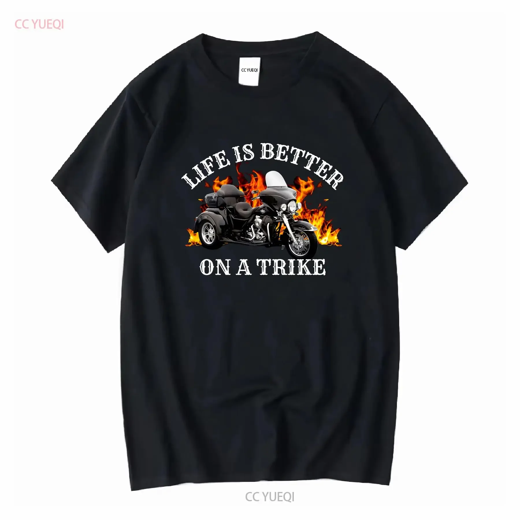 La vida es mejor en un triciclo camiseta motociclista única para los amantes Triker retirado mangas largas o cortas vintage lavado