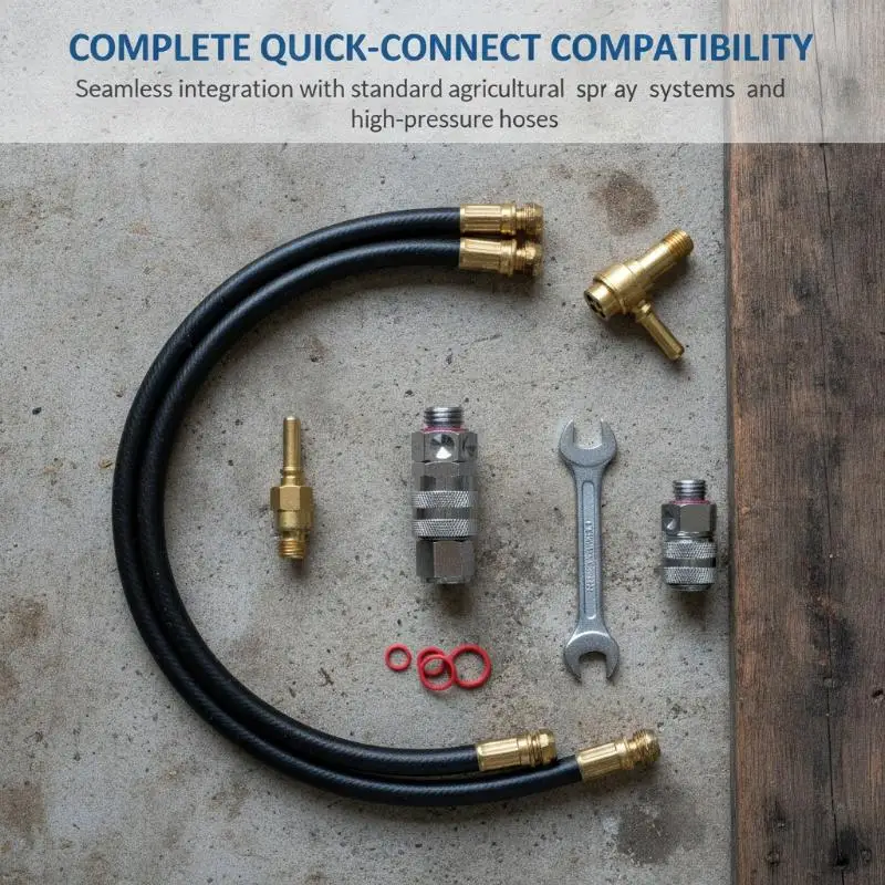 High Pressure Water Spray Nozzle Featuring Japanese Quick Connector M14x1.5 Thread Brass Stainless Steel Construction