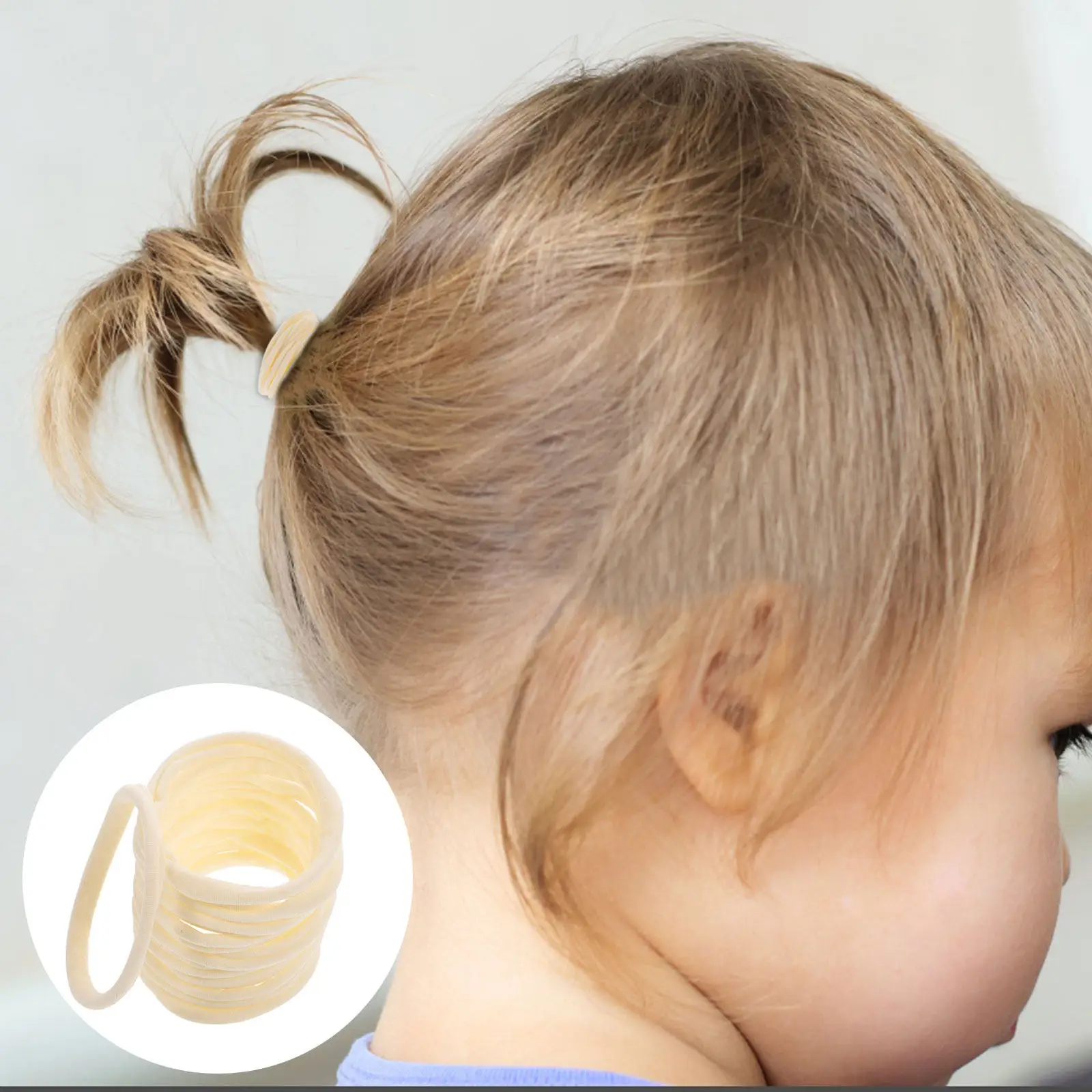 10Pcs Gentle Elastic Hair Ties Seamless Soft Stretchy for Babies No Pull Ponytail Holders Hair Rope Bands