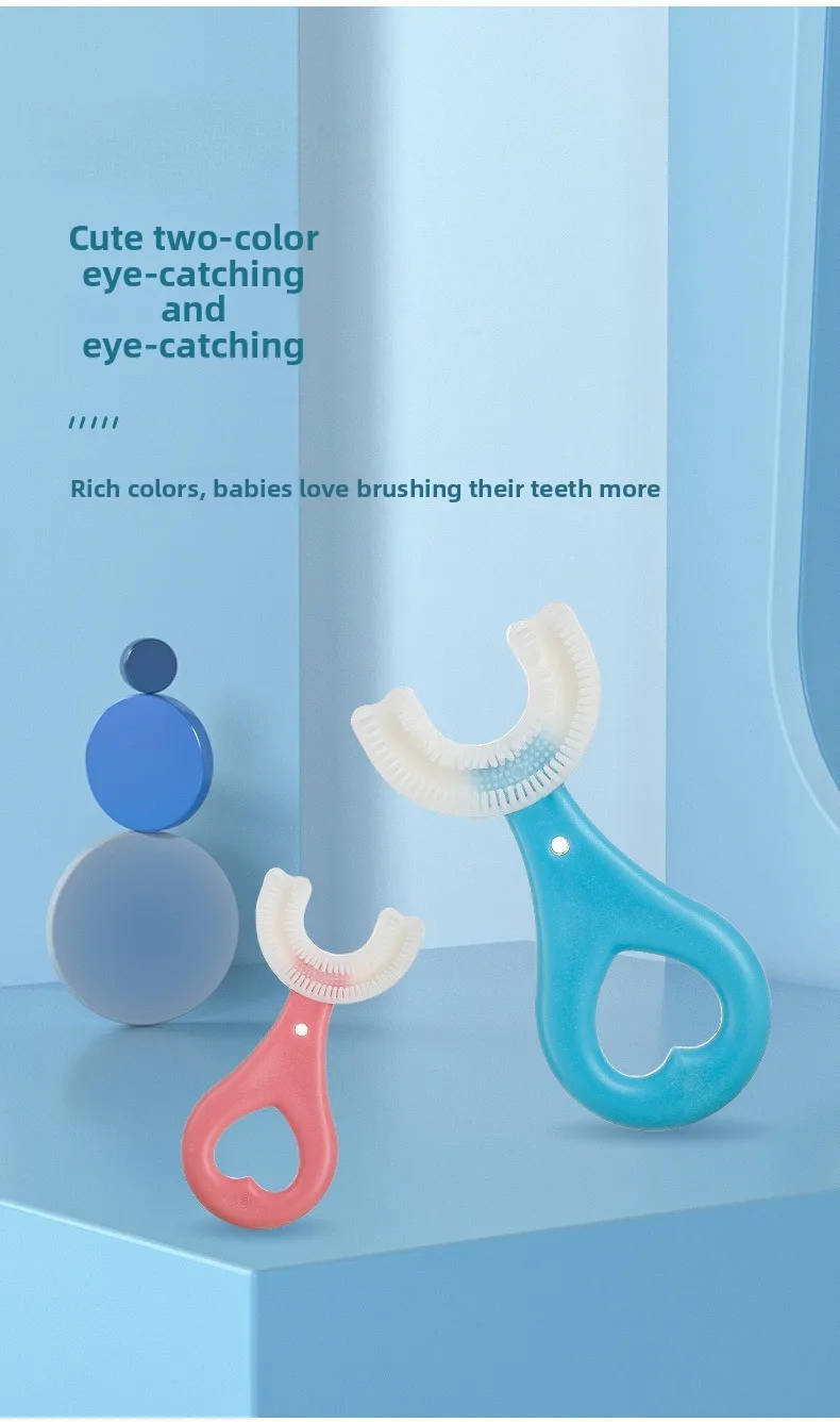 

Baby's mouth contains silicone soft bristles Children's toothbrush U-shaped 2-12 year old brushing artifact