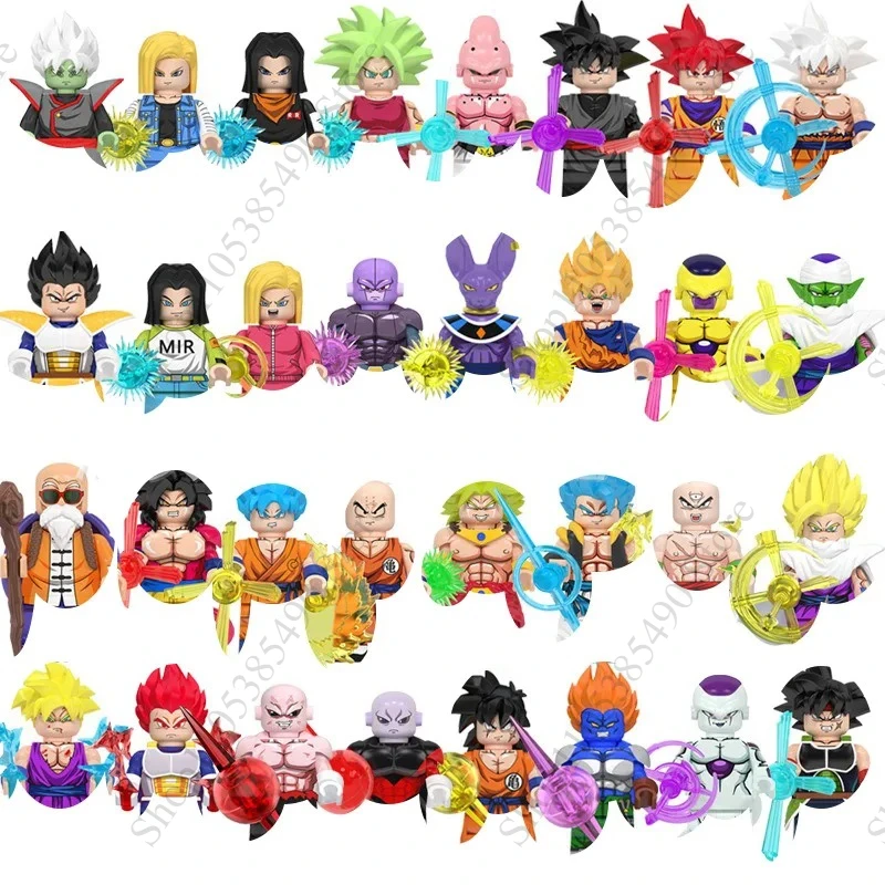 

Anime Character Building Bricks Goku Vegeta Frieza Buu Broly Collectible Desktop Display Action Play Birthday Gift Toy