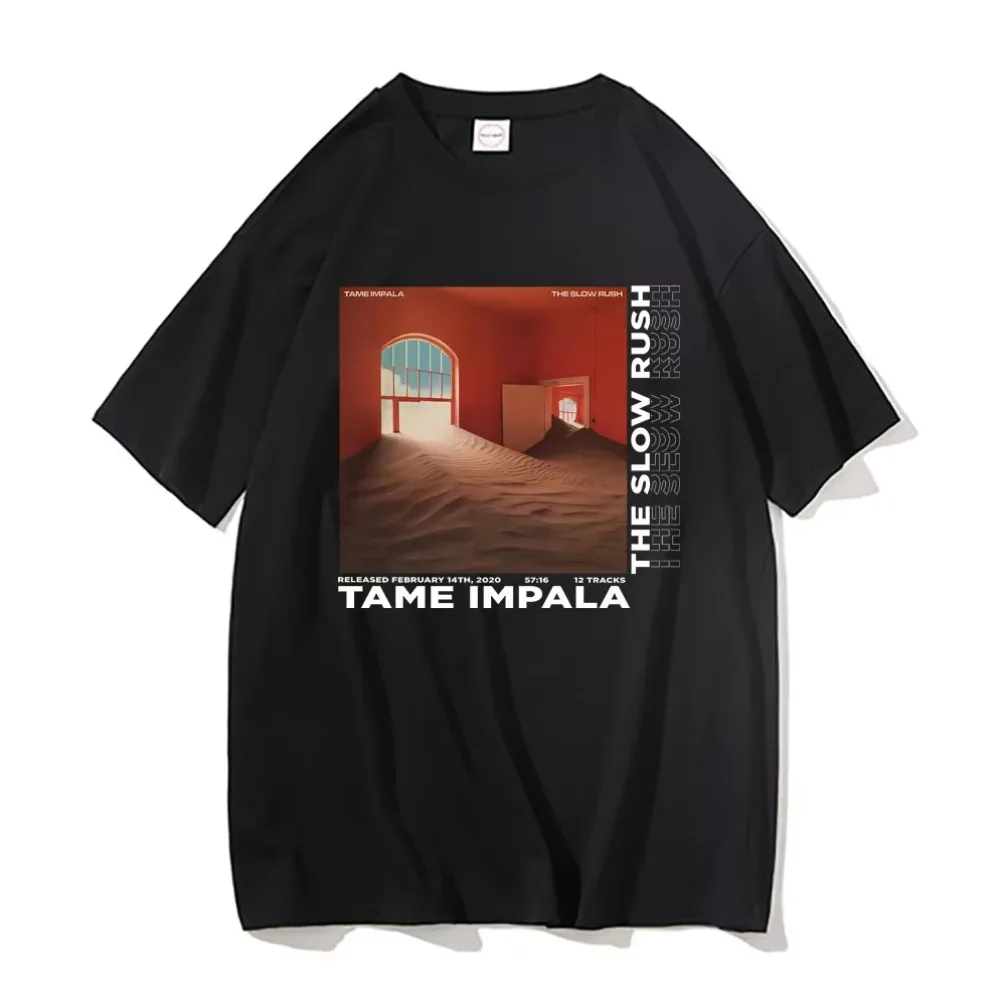 Tame Impala The Slow Rush Album Graphic T-shirts Men Vintage Tshirt Male Hip Hop Oversized Tees Women's Lndie Pop Music T Shirts