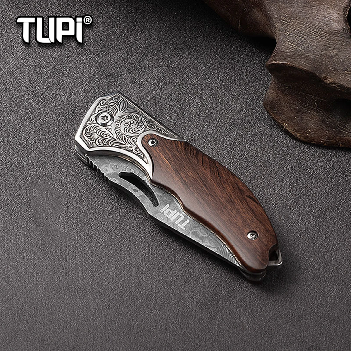 Professional Folding Knife Damascus Pocket Knife Compact Fruit Knife, Multi-purpose Mini Knife for Cutting Fruits and Vegetables