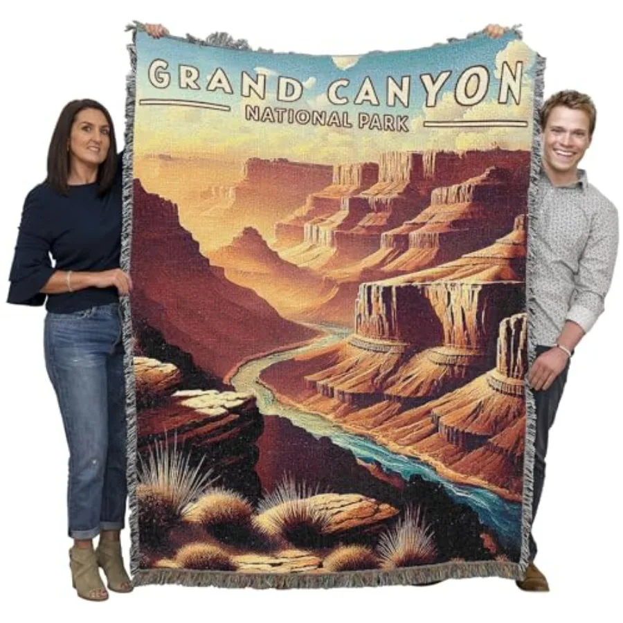 

National Park Blanket - Gift Cotton Tapestry Throw - Made in The USA - 72" x 54