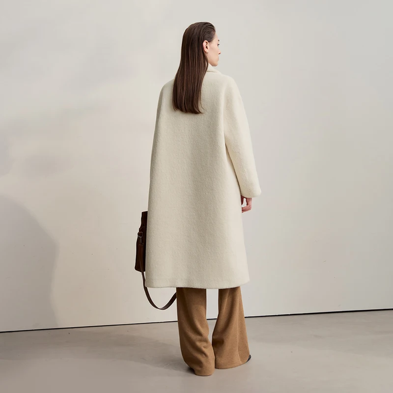Amii Cappotto di Pelliccia Donna 2025 Inverno Nuovo Minimalista Doppio Petto Pelliccia Giubbotti Per La Donna Allentato Caldo Versatile Cappotto di Pelliccia Lungo 12524034
