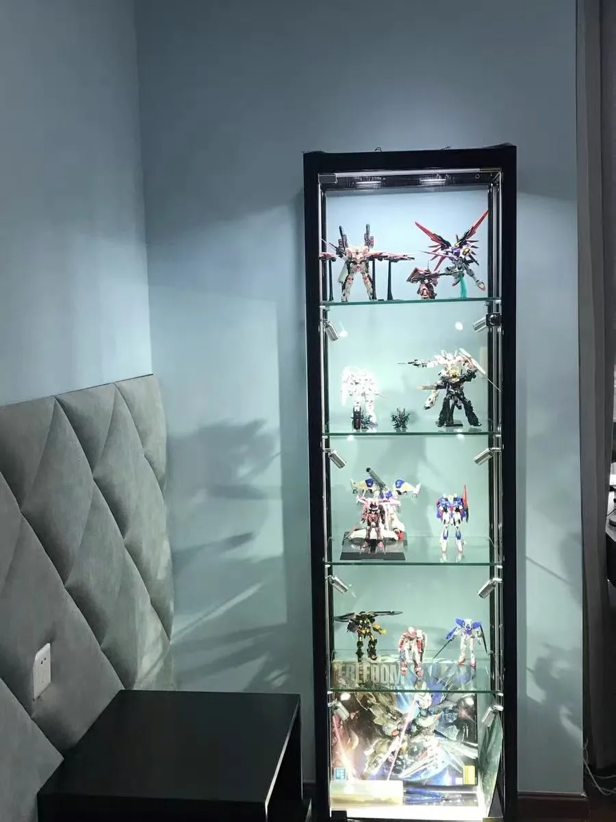 Figure Display Cabinet Glass Cabinet Transparent Gift Cosmetics Prize Model Liftable Small Lego Display Cabinet Household