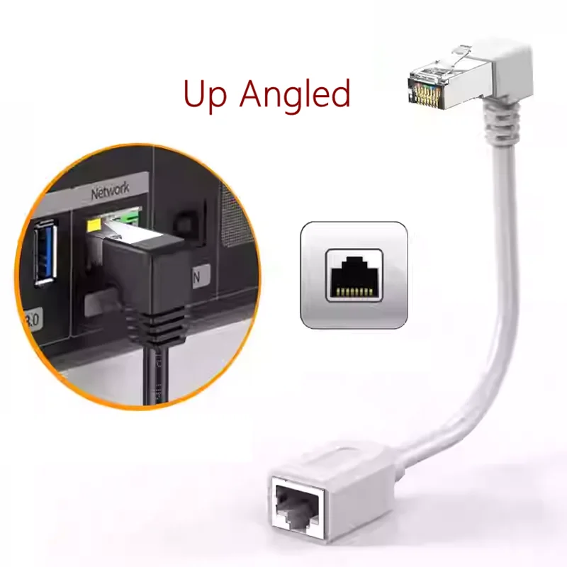 90-stopniowy przedłużacz Ethernet LAN Cat6 RJ45 męski na żeński Adapter kabla sieciowego do laptopa PC Gigabitowy router dla graczy Modem — zdjęcie 6