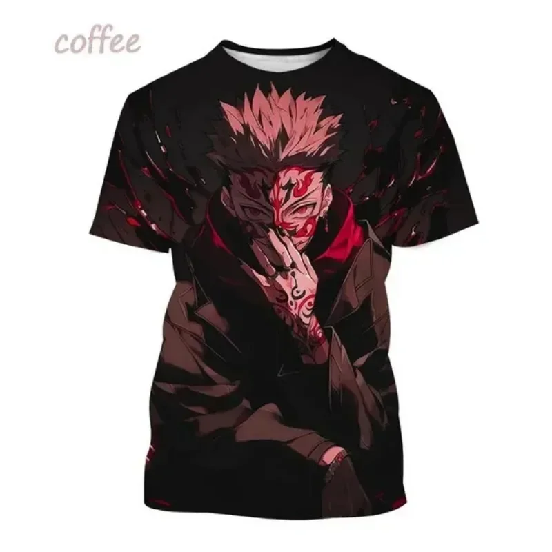 2024 Summer New Anime Cool Character 3D Printed T-shirt Fashion Men\'s Harajuku Street Loose Comfortable Breathable Top T-shirt