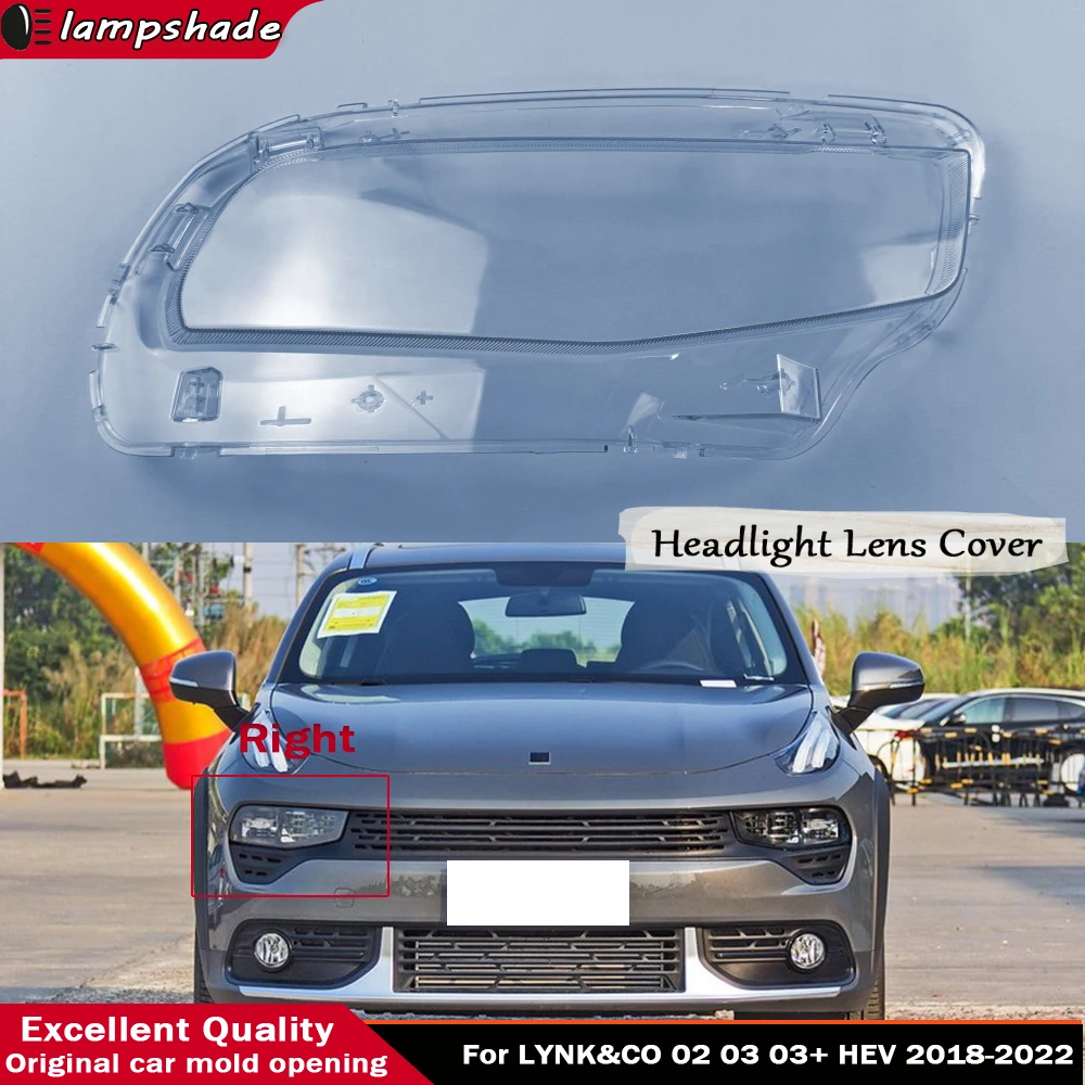 

Front Car Transparent Lampcover Lampshade Caps Shell For LYNK&CO 02 03 03+ HEV 2018 - 2022 Auto Light Glass Lens Headlight Cover