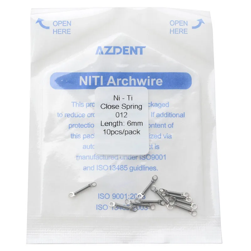 5 Packungen AZDENT Dental Kieferorthopädische Schließfederspule Niti Vorzähne Zahndrehmoment mit großem Zugring 0,008/0,010/0,12/0,014 – Detail 4