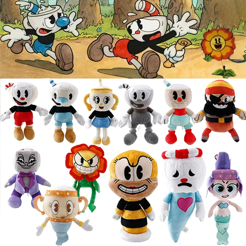 25cm Adventure Game Cuphead Plush Toys Mugman The Devil Legendary Chalice Plushie Dolls Stuffed Pillow Children Christmas Gifts