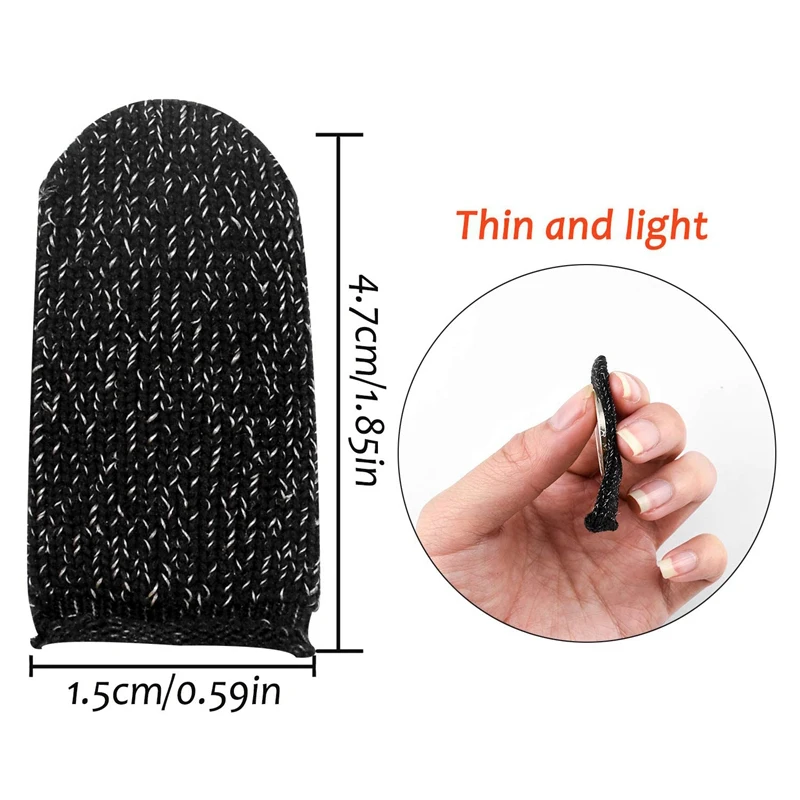 HFES 100 Buah Set Lengan Jari Pengendali Game Seluler Set Jari Layar Tekan Penuh Sejuk Dapat Digunakan Kembali Antikeringat untuk PUBG